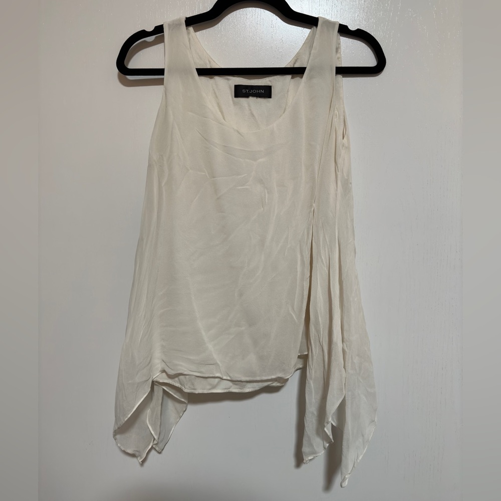 St. John Ivory Silk Tank Size Small